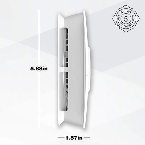 Side view of 2-In-1 Smoke And Carbon Monoxide Detector Battery Powered With Mobile And Voice Alerts showing size dimensions