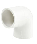 Two Way One Half Inch PVC Pipe Fitting 90 Degree Elbow Socket Adapter Coupling Schedule 40 White for DIY Projects