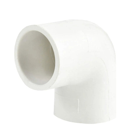 Two Way One Half Inch PVC Pipe Fitting 90 Degree Elbow Socket Adapter Coupling Schedule 40 White for DIY Projects