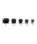 Different sizes of Double Star Threaded Caster Insert in Heat Treated Steel Fits 2 Inch Square Tube 16-18 Gauge With 3/8-16 Thread Pack Of 4
