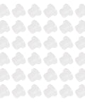 Pack of white nylon flanged sleeve bearings for shafts, featuring self lube action and oil resistant material.