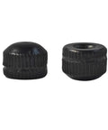 15Pcs M4x0.7 Threaded Cap Nuts for Light Fixtures Ceiling Light Screw Caps Knurled Acorn Nut Replacement Parts for Chandelier Pendant Wall Sconce Lamp Shade Holder Hardware Matte Black, close-up side view