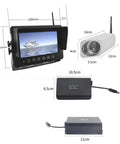 Heavy Duty Wireless 7 Inch Monitor Forklift Front View Camera With Bold Magnetic Mount And Massive 9600 Mah Power Bank with display and components.