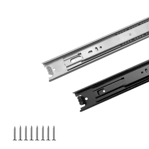 Full Extension Drawer Slides Three-Section Pair 25 To 50 Centimeters Silent Rebound Stainless Steel Heavy Duty Drawer Slides with screws