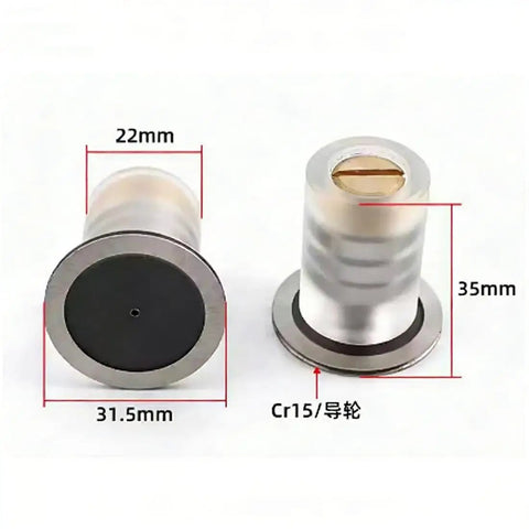 Cr15 Wire Cut EDM Guide Wheel Set With 22mm Outer Diameter And 35mm Length, Single Side Plastic Seat Pulley Roller shown