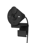 Crisp 1080P Full HD Webcam Featuring Auto Light Correction Plug And Play Design with adjustable clip in classic black.