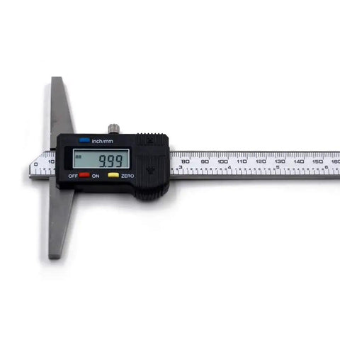 Digital Depth Caliper Electronic Depth Gauge For Holes Steps And Columns 200mm Range Stainless Steel Body 0.01mm Resolution Depth Rule Your Go To Tool For Metalworking And DIY Projects