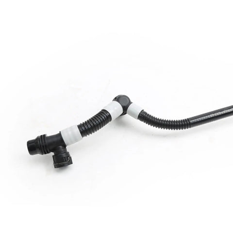 Slick Drop In Replacement Battery Cooling Hose With Left Manifold Pipe For Tesla Model 3 And Y EV 2017 To 2025, black flexible plastic hose.
