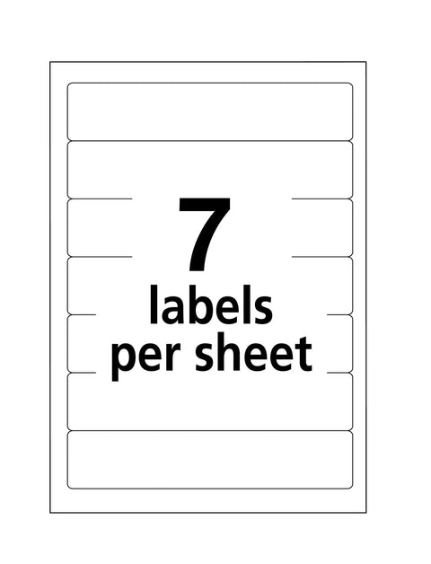 Foolproof Easy Peel File Folder Labels On 4X6 Sheets, Assorted Color Coded Tabs showing 7 labels per sheet layout.