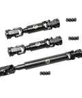 Heavy Duty Stainless Steel Drive Shaft Set For 1/10 Rc Crawler Upgrade Parts Fits Axial Scx10 Trx4, three-piece kit with screws.