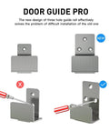 Stainless Steel Sliding Barn Door Floor Guide 2 Pack With Adjustable Brackets for Bottom Track and Wall Mount.