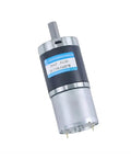 36mm Dc Planetary Gear Motor With 8mm Shaft And 12V 24V Dual Power in a metallic finish, ideal for robotics and automation.