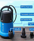 Tough As Nails 1HP Submersible Sump Pump Pushing 4600GPH features 10ft cord, thermoplastic construction, and NPT discharge.