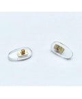 Straight Up Premium Screw In Silicone Nose Pads For Sunglasses And Glasses Universal Eyewear Replacement Hardware Gold Color close-up view.