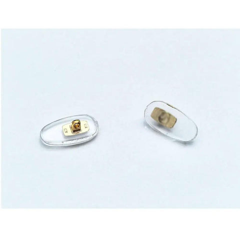 Straight Up Premium Screw In Silicone Nose Pads For Sunglasses And Glasses Universal Eyewear Replacement Hardware Gold Color close-up view.