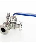 Pro Grade Heavy Duty Sanitary L Port Ball Valve With Three Clamp Fitting For Hot Cold Water Control Built Like A Tank Using 316L Stainless Steel