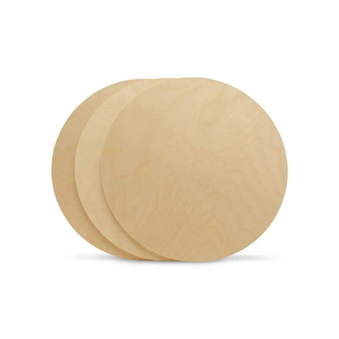 Unfinished Baltic Birch Wood Circles, 14 Inch Diameter Quarter Inch Thick, smooth sanded discs for DIY projects.