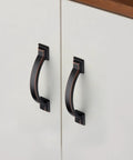Oil Rubbed Bronze Cabinet Pulls 3 Inch Center 4.4 Inch Overall Length 10 Pack Zinc Kitchen Cabinet Handles on white cupboards