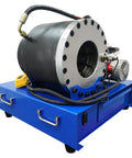 Heavy Duty Hydraulic Hose Crimping Machine Portable Electric Pipe Crimper 12V Shop Essential with hoses and motor.