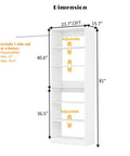 Heavy Duty Adjustable Closet Organizer With Six Roomy Shelves And One Durable Hanging Rod dimensions diagram.