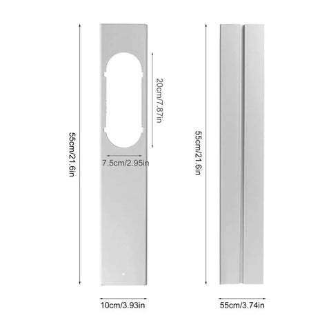 Heavy Duty Window Plate Assembly With Sealed Air Barrier Kit For Renters To Lock Out Hot Air And Keep Cool Zones Secure With Easy Install dimensions with aluminum design.
