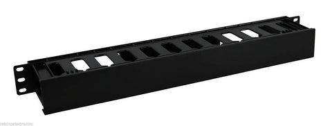 1U Horizontal Rack Mount Cable Management Unit with Panel, Plastic Construction, Fits 19 Inch Standard Equipment, Includes Mounting Screws