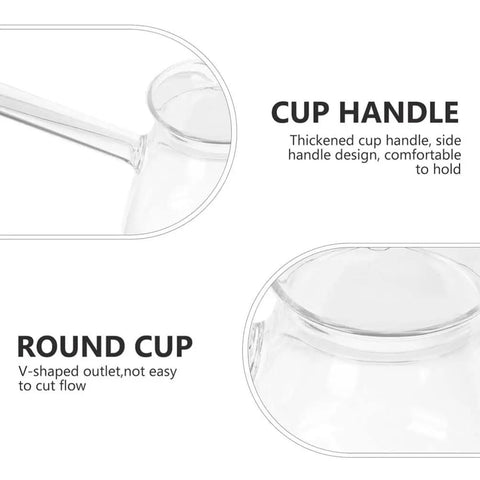 Clear Glass Turkish Coffee Pot 450ml Teapot For Hot And Cold Drinks With Retro Design, ergonomic handle and round cup