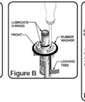 Installation diagram of Top Mount Twist Air Gap Faucet for RO Water Filtration Under Sink Install Quarter Inch Supply Tubing Connection