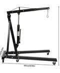 Heavy Duty 2 Ton Folding Engine Lift Hydraulic Cherry Picker Shop Crane Electric Hoist dimensions and features shown