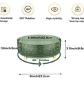 9 Inch Lazy Susan Turntable One Tier Spinning Organizer dark green showing dimensions and 360° rotation capability
