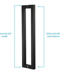 Heavy Duty Commercial Grade Push Pull Door Handle Made From 304 Stainless Steel 900mm 36 Inch Length 1.2mm Thick Matte Black Finish