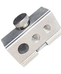 Heavy Duty Aluminum Table Clip Slider For IGT Camp Systems With 6mm 8mm And Quarter Inch Adapters showing a close-up view of the slider with mounting holes.