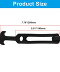 Side view of black rubber flexible draw latch with T-handle, 7.78 inches long for vehicle hoods and tool boxes.