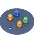 Magnetic Soldering Bracket Set with four colored magnetic holders on fixing plate for circuit boards, industrial use.