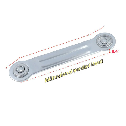 4 Pack 6.9 Inch Glider Bearing Arm Brackets With 5.5 Inch Center Spacing In Silver Iron, No Fuss Factory Sealed Ball Bearings For Low Maintenance, Quarter Inch Bearing Hole, 1.42 Inch Head Diameter, 1.1 Inch Band Width, bidirectional bent head