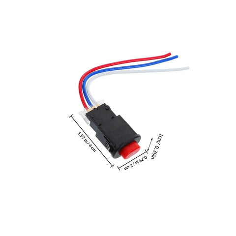 Dual Flash Hazard Light Switch Button For Motorcycles And Electric Bikes Universal Handlebar Controller with wires and measurements
