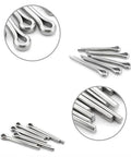 304 Stainless Steel Cotter Pin Clip Assortment Kit 340 Pieces In Six Sizes For Auto Repairs Trucks Lawn Mowers Mechanics Pro Grade Quick Install Fasteners, assorted pins