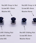 All In One M5 Hardware Kit For 2020 2040 8020 Aluminum Extrusion Profiles 200Pcs Includes M5x8 And M5x10 Socket Screws, T Nuts