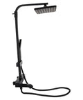 SASKATE Shower System with Thermostatic Mixer, High Pressure Rain Shower in modern black finish, stylish overhead design.