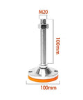Rock Solid Heavy Duty Leveling Screw Legs Adjustable Threaded Feet For Furniture And Machinery 9 Piece Set base plate with threaded screw.
