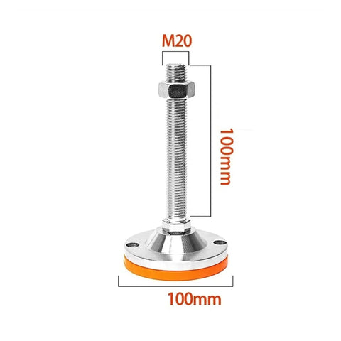 Rock Solid Heavy Duty Leveling Screw Legs Adjustable Threaded Feet For Furniture And Machinery 9 Piece Set base plate with threaded screw.