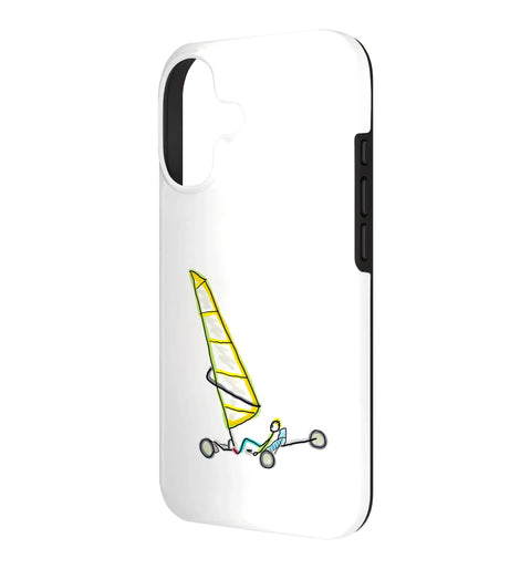 Drop Proof iPhone 17 Case With Two Part Polycarbonate Shell And TPU Liner, featuring a windsurf design, side view