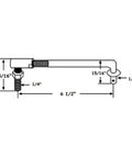 Heavy Duty Throttle Linkage Replacement Kit Built To Last For Popular Utility Tractors 265S 270 281 261 Universal One Quarter Inch Thread Length Six Point Five Inch 160mm Replaces 1876343M92 diagram, 1/4 inch thread, 6 1/2 inch