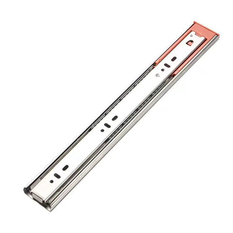 Stainless Steel Drawer Slides With Rebound Buffer 20 Inch Length Three Section Rails, Heavy Duty 2 Pack For Cabinets And Drawers