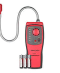 Super Handy Portable Natural Gas Detector Sniffer For Detecting Combustible Propane Methane Fuel Gas Leaks And Hydrocarbons Comes With Batteries For Easy Everyday Home Safety Use, shown with flexible probe and batteries