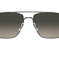 Front view of Dope Unisex Metal Rectangular Sunglasses RB3663 Gunmetal With Light Grey Gradient Lenses 60mm Premium UV Protection