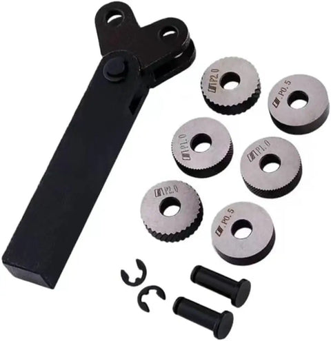 Double Wheel Lathe Knurling Tool Set For Diagonal Knurling Pitch Options 0.5mm 1.0mm 2.0mm Easy Grip Metalworking Upgrade