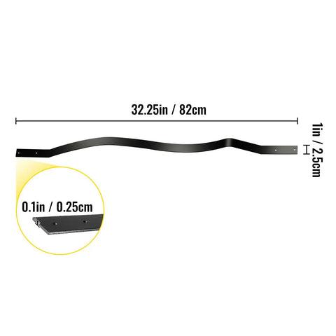 Wave Arc Aluminum Deck Balusters 32.25 Inch Long 51 Pack With Screws For Wood And Composite Deck Rails, side view