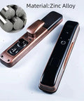 Slick Smart Door Lock Serving Up Dead Easy Fingerprint Access With Locked Down Digital Password And Quick Remote Unlock For Rock Solid Home Security Plus Convenient Ic Card Fallback Backup, zinc alloy material close-up