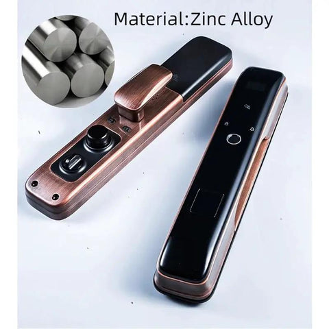 Slick Smart Door Lock Serving Up Dead Easy Fingerprint Access With Locked Down Digital Password And Quick Remote Unlock For Rock Solid Home Security Plus Convenient Ic Card Fallback Backup, zinc alloy material close-up